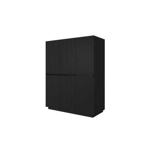 Szafa Nicole 150 cm z półkami - czarny mat / czarne uchwyty