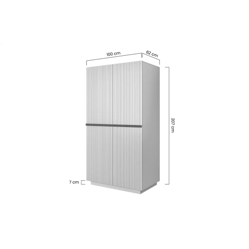 Szafa Nicole 100 cm z półkami - biały mat / złote uchwyty