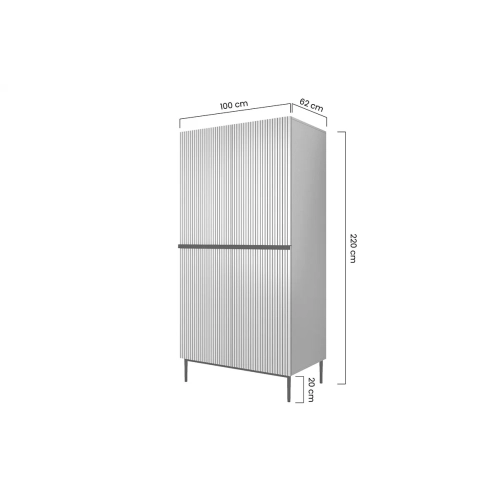 Szafa Nicole 100 cm z półkami - kaszmir / czarne nóżki