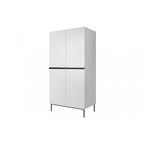 Szafa Nicole 100 cm z półkami - biały mat / czarne nóżki