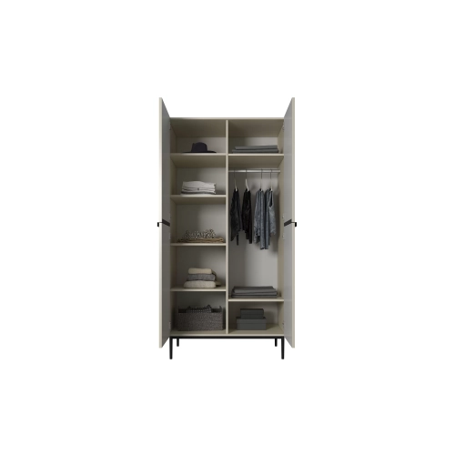 Szafa Nicole 100 cm z półkami - kaszmir / czarne nóżki