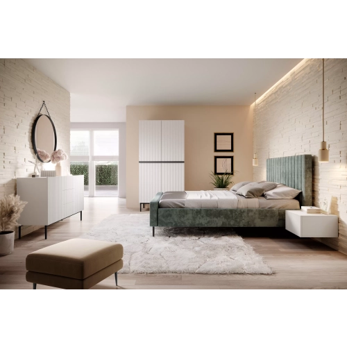 Szafa Nicole 100 cm z półkami - biały mat / czarne nóżki