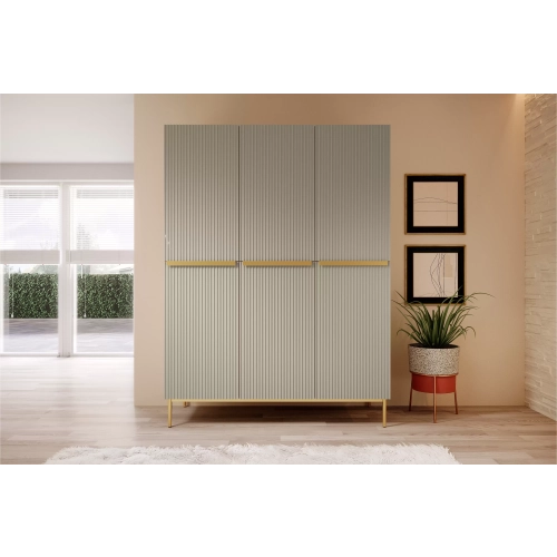 Szafa Nicole 150 cm z półkami - kaszmir / złote nóżki