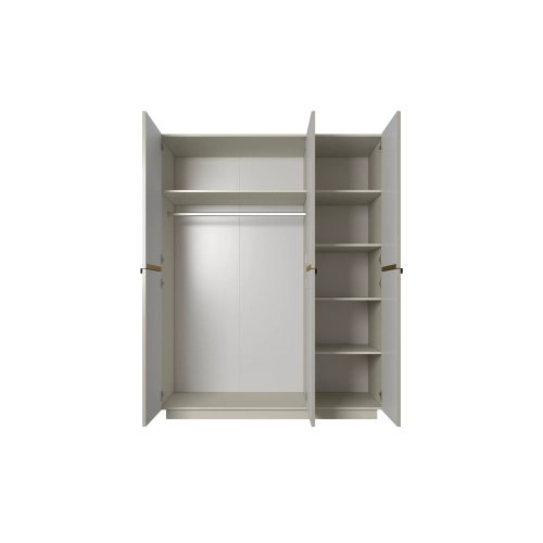 Szafa Nicole 150 cm z półkami - kaszmir / złote uchwyty