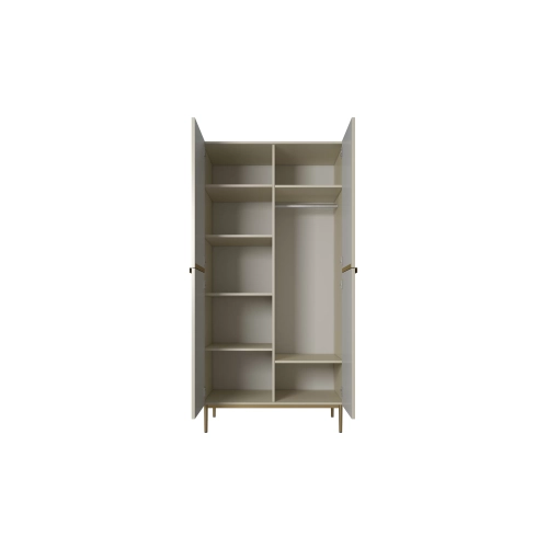 Szafa Nicole 100 cm z półkami - kaszmir / złote nóżki