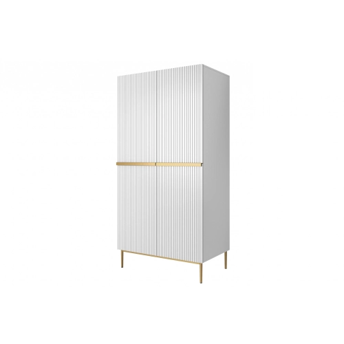 Szafa Nicole 100 cm z półkami - biały mat / złote nóżki