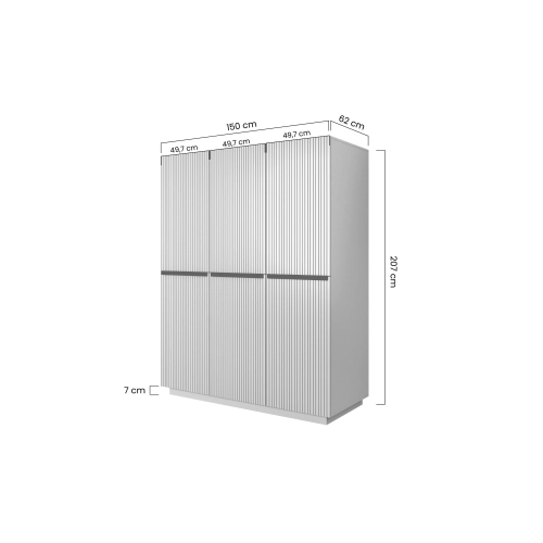 Szafa Nicole 150 cm z półkami - kaszmir / złote uchwyty