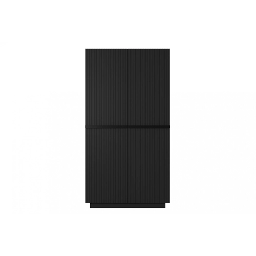 Szafa Nicole 100 cm z półkami - czarny mat / czarne uchwyty