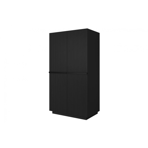 Szafa Nicole 100 cm z półkami - czarny mat / czarne uchwyty