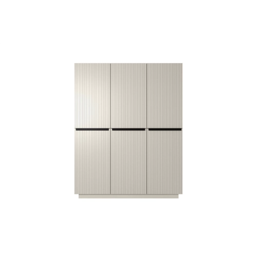 Szafa Nicole 150 cm z półkami - kaszmir / czarne uchwyty