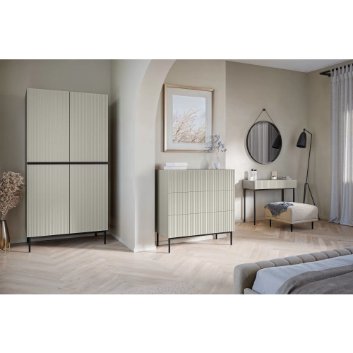 Szafa Nicole 100 cm z półkami - kaszmir / czarne nóżki