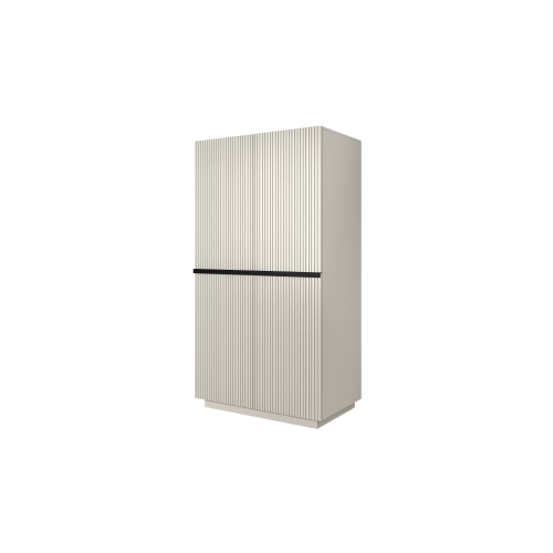 Szafa Nicole 100 cm z półkami - kaszmir / czarne uchwyty