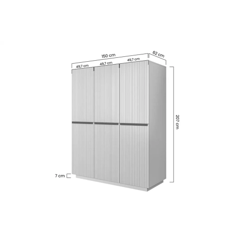 Szafa Nicole 150 cm z półkami - biały mat / złote uchwyty