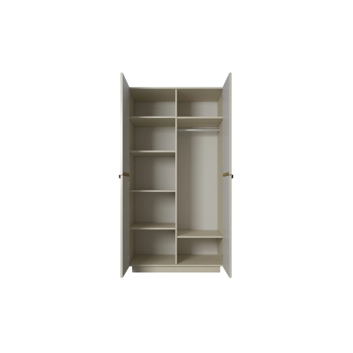 Szafa Nicole 100 cm z półkami - kaszmir / złote uchwyty