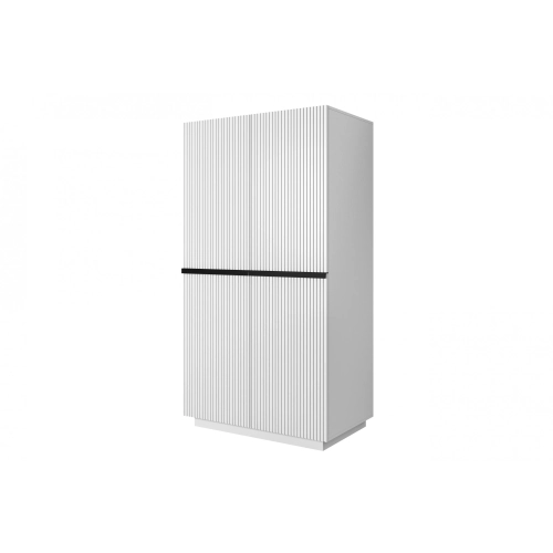 Szafa Nicole 100 cm z półkami - biały mat / czarne uchwyty