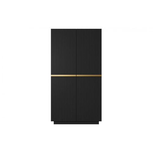 Szafa Nicole 100 cm z półkami - czarny mat / złote uchwyty