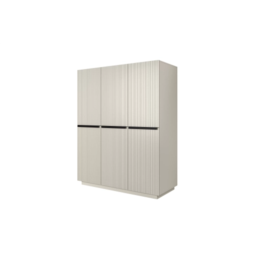 Szafa Nicole 150 cm z półkami - kaszmir / czarne uchwyty