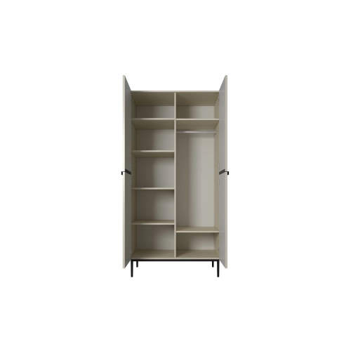 Szafa Nicole 100 cm z półkami - kaszmir / czarne nóżki