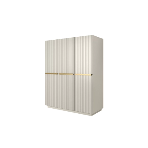 Szafa Nicole 150 cm z półkami - kaszmir / złote uchwyty