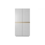 Szafa Nicole 100 cm z półkami - biały mat / złote uchwyty