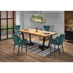 STÓŁ ROZKŁADANY 160 - 250 X 90 X 77 CM JASNY DĄB/CZARNY