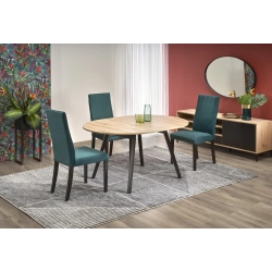 STÓŁ KOLOR BLAT - DĄB ARTISAN, NOGI - CZARNY ( 102 - 142 X 102 X 75 CM)