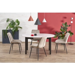 STÓŁ KOLOR BLAT KASZMIR, NOGI - CZARNY (102 - 142 X 102 X 76 CM)