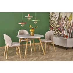 STÓŁ KOLOR BLAT - KASZMIR, NOGI - NATURALNY ( 102 - 142 X 102 X75 CM)