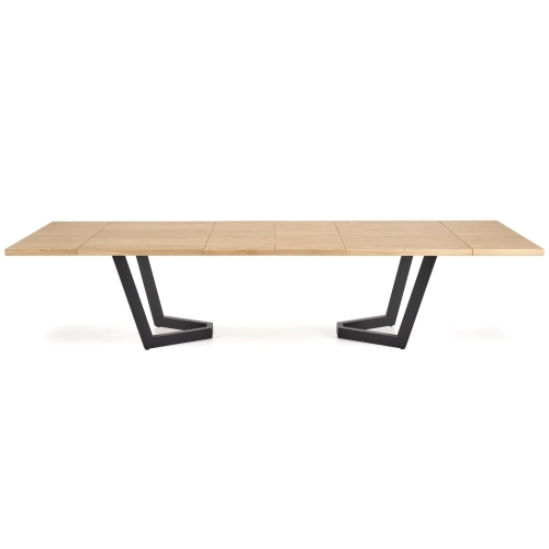 STÓŁ STÓŁ ROZKŁADANY 160 - 250 X 90 X 77 CM DĄB NATURALNY/CZARNY