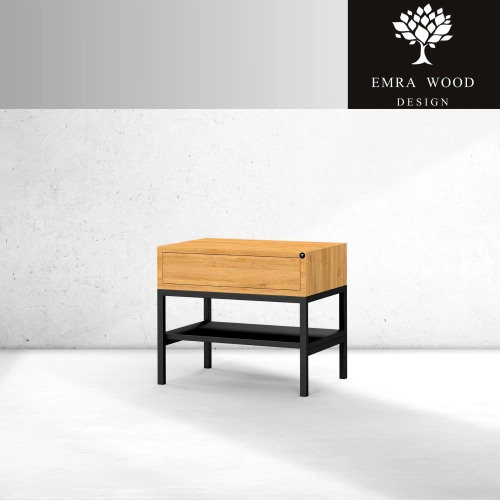 Szafka Nocna z Drewna Litego Dębowego