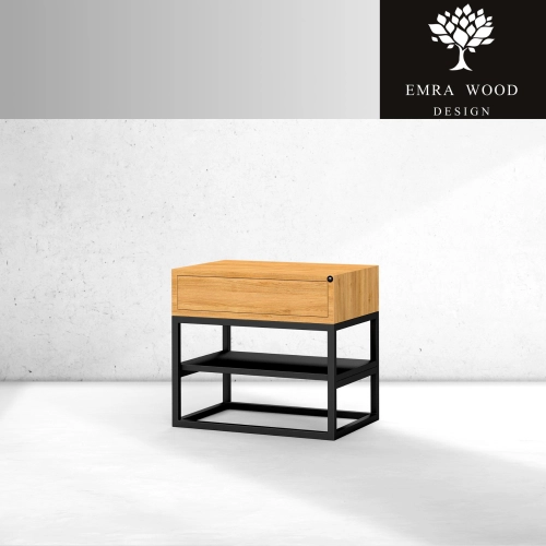 Szafka Nocna z Drewna Litego Dębowego