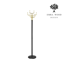 Wieszak Stojący Czarno - Złoty
