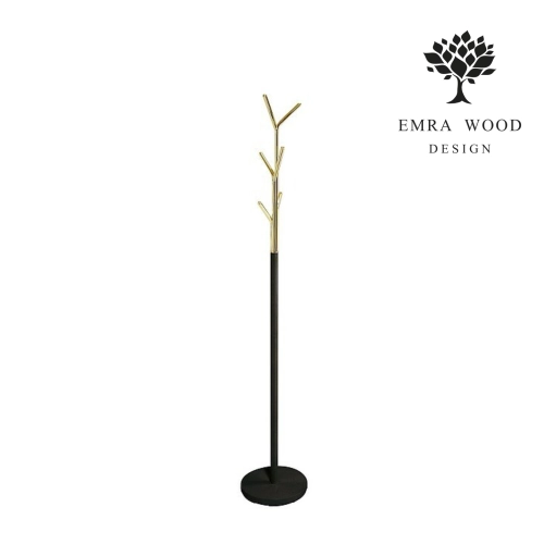 Wieszak Stojący Czarno - Złoty