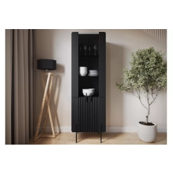 Witryna Malmi 60 cm - czarny mat / czarne nóżki