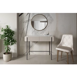 Toaletka Malmi 100 cm z szufladami - kaszmir / crema bianca / czarne nóżki