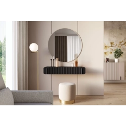 Toaletka Malmi 100 cm wisząca z szufladami - czarny mat / czarny