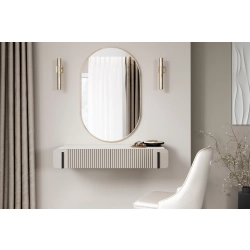 Toaletka Malmi 100 cm wisząca z szufladami - kaszmir / crema bianca / czarny