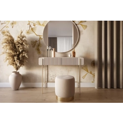 Toaletka Malmi 100 cm z szufladami - kaszmir / złote nóżki