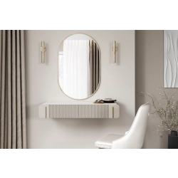 Toaletka Malmi 100 cm wisząca z szufladami - kaszmir / crema bianca / złoty