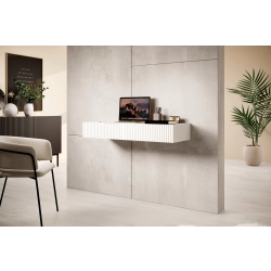 Wisząca konsola / toaletka Nicole 100 cm z szufladami - biały mat