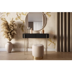 Toaletka Malmi 100 cm z szufladami - czarny mat / złote nóżki