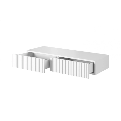 Wisząca konsola / toaletka Nicole 100 cm z szufladami - biały mat