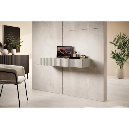 Wisząca konsola / toaletka Nicole 100 cm z szufladami - kaszmir / kaszmir mat