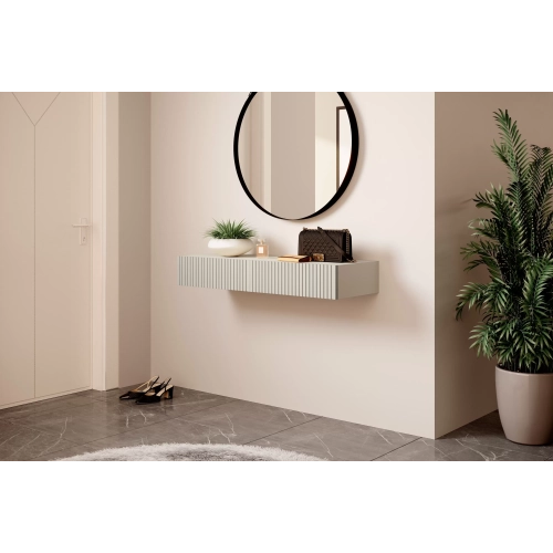 Wisząca konsola / toaletka Nicole 100 cm z szufladami - kaszmir / kaszmir mat