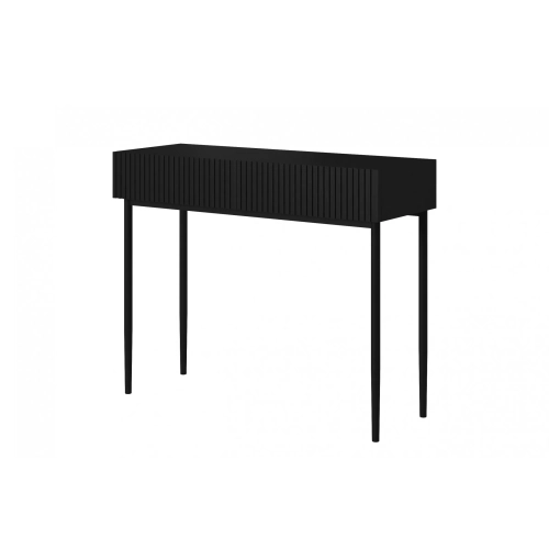 Konsola / toaletka Nicole 100 cm z szufladami - czarny mat / czarne nóżki
