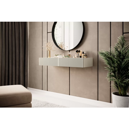 Wisząca konsola / toaletka Nicole 100 cm z szufladami - kaszmir / kaszmir mat