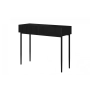 Konsola / toaletka Nicole 100 cm z szufladami - czarny mat / czarne nóżki