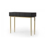 Konsola / toaletka Nicole 100 cm z szufladami - czarny mat / złote nóżki