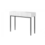 Konsola / toaletka Nicole 100 cm z szufladami - biały mat / czarne nóżki