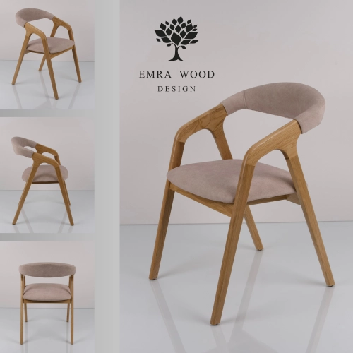 PRODUCENT Krzesło Dębowe KR-201 Kolor Tkaniny Pomarańczowy Kolor Drewna Czarny